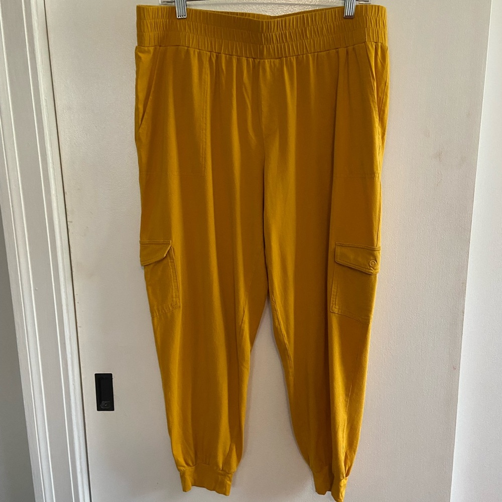 AnyBody Cozy Knit Golden Mustard Lounge Pants/Joggers